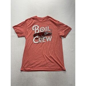 Academy Sports + Outdoors Shirt Mens Large Pink Boil Crew Crawfish Graphic Tee